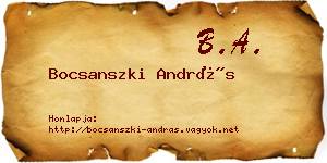 Bocsanszki András névjegykártya
